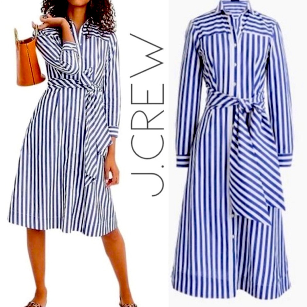 J Crew Striped Shirt Dress, New without tags, Size 2.